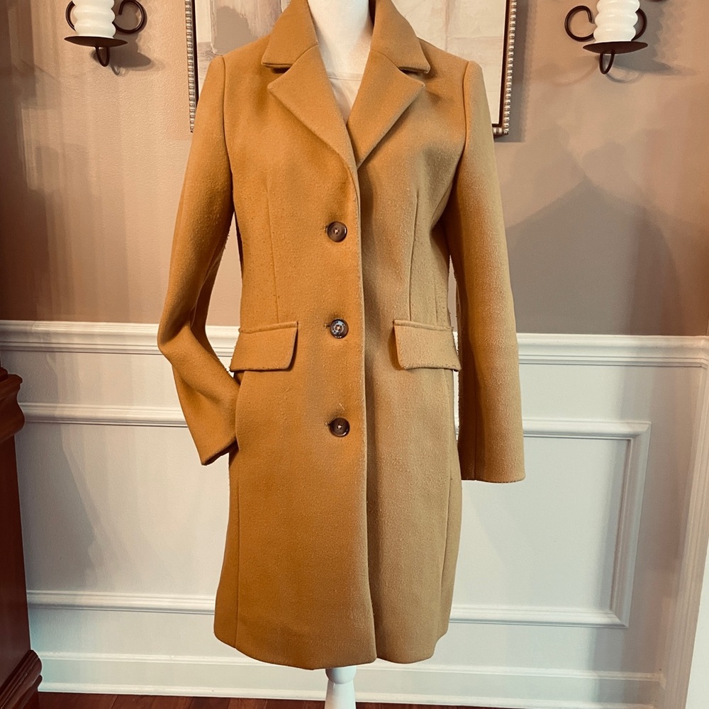 Laundry By Shelli Segal Los Angeles Gold Trench Coat Jacket Size SMALL